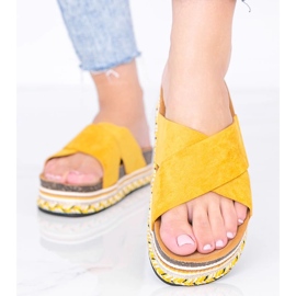 Chaussons moutarde avec semelle décorative Riri jaune 1