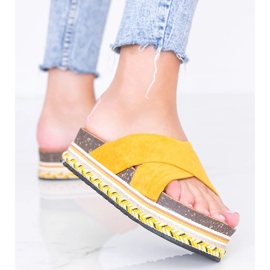 Chaussons moutarde avec semelle décorative Riri jaune 2