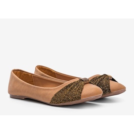 Ballerines camel avec décoration brillante comme moi brun 1