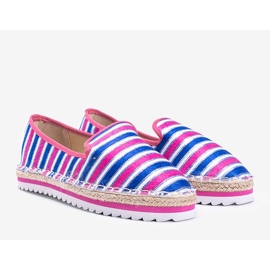 Espadrilles à rayures roses Ottawa bleu marine 1