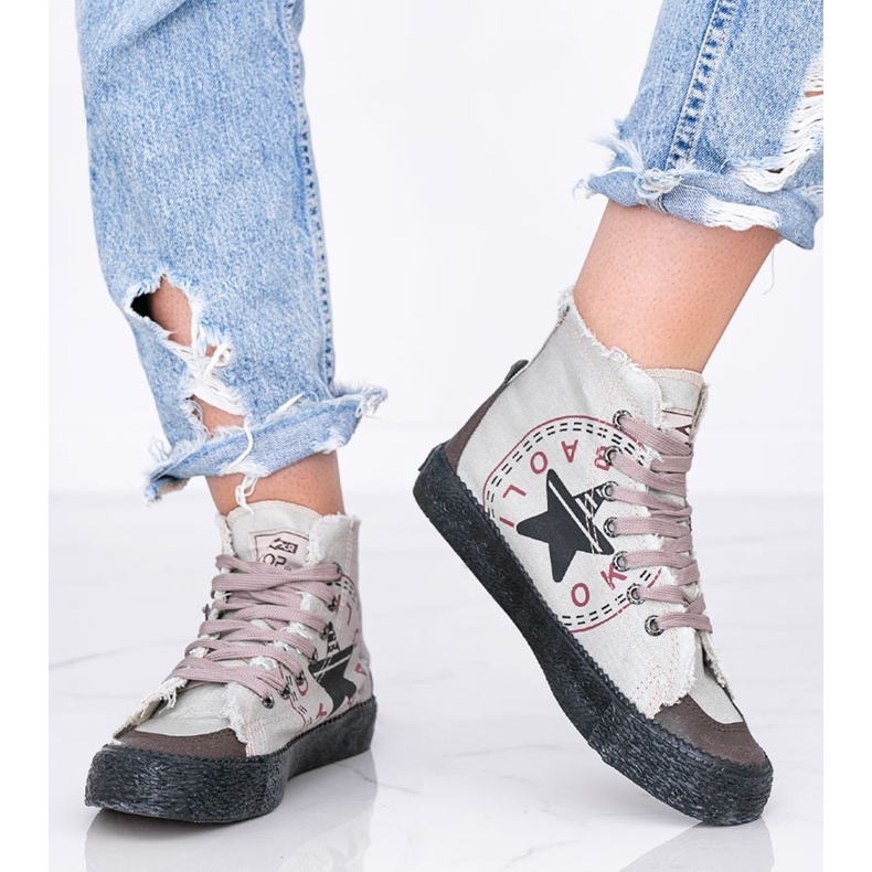 BM Baskets montantes femme Nadi grises 1