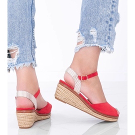Espadrilles rouges sur le talon compensé Heis 2