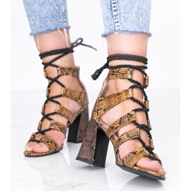 Sandales à motif peau de serpent marron joyeux brun 1