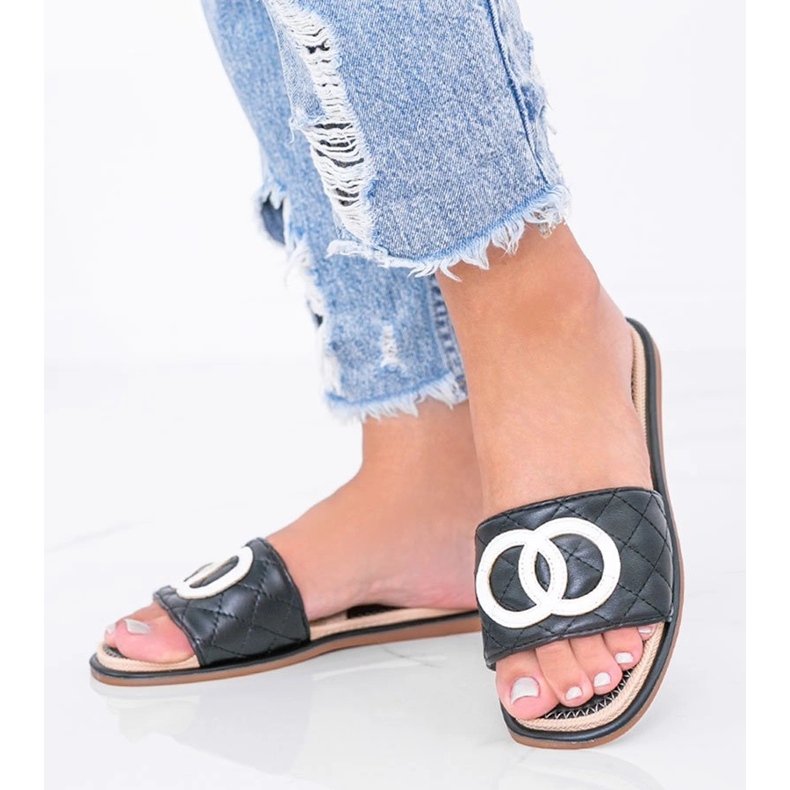 Pantoufles Ypsy noires pour femmes 1