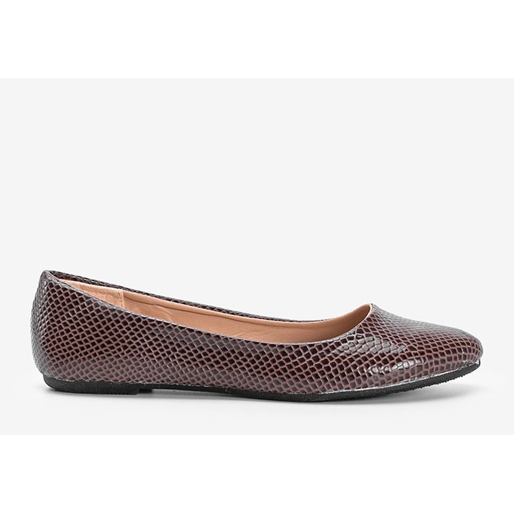 PA1 Ballerines vernies marron à motif crocodile Mozzare brun 1