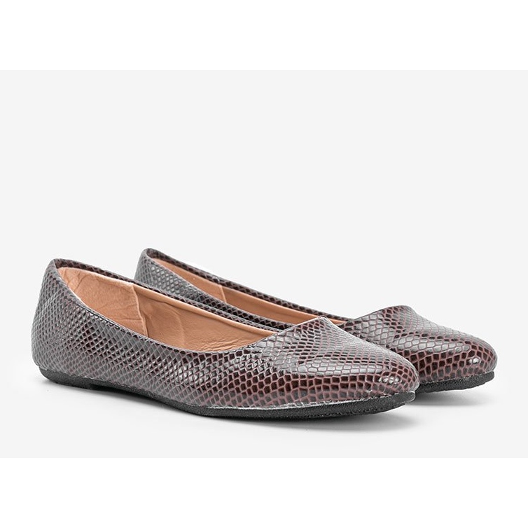 PA1 Ballerines vernies marron à motif crocodile Mozzare brun 2