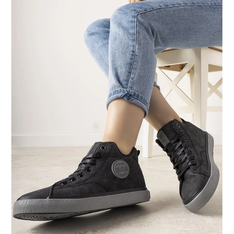 Baskets Giulia pour femme isolées noires Big Star 1