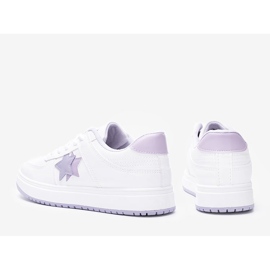 Baskets blanches et violettes avec étoiles Polja 1