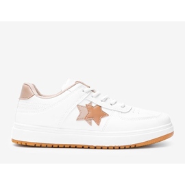 BM Baskets blanches et marron avec étoiles Polja brun 1 BM Baskets blanches et marron avec étoiles Polja brun 1