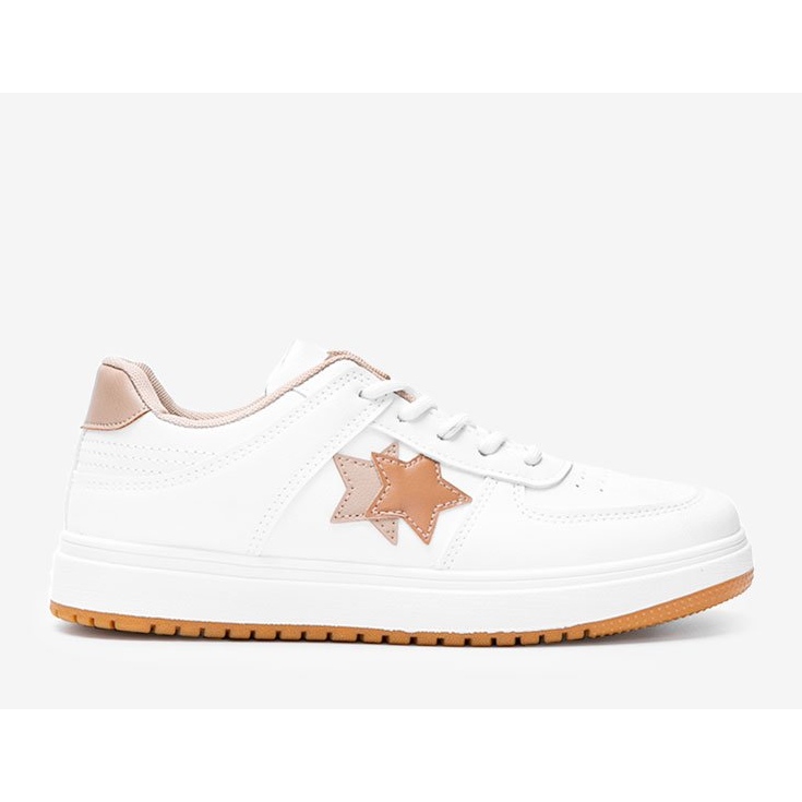 BM Baskets blanches et marron avec étoiles Polja brun 1 BM Baskets blanches et marron avec étoiles Polja brun 1