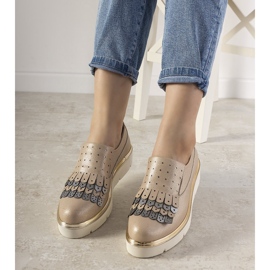 Chaussures à enfiler argentées avec clous GF-FD9 d'or 1