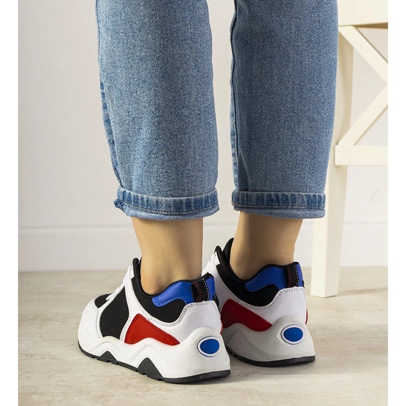 BM Baskets noires et blanches avec inserts Training colorés 1