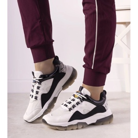 Baskets noires et blanches avec semelle Laugh ombrée 1