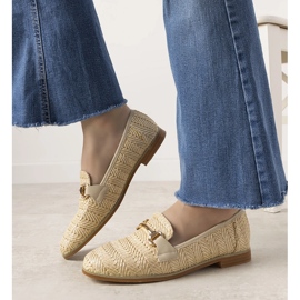 Mocassins tressés beiges à boucle Leone 1