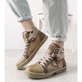 Baskets montantes beiges pour femmes de Niente 1 Baskets montantes beiges pour femmes de Niente 1