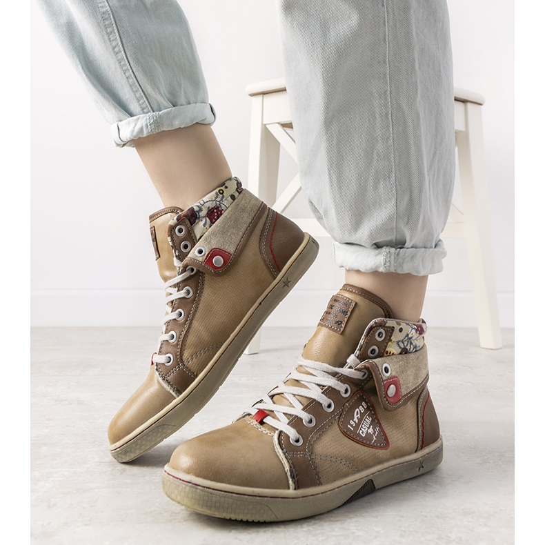 Baskets montantes beiges pour femmes de Niente 1 Baskets montantes beiges pour femmes de Niente 1