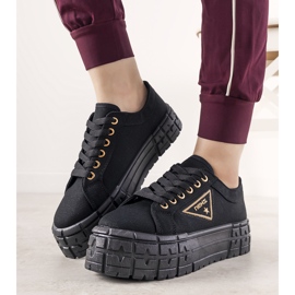 Baskets noires sur semelle épaisse Giselle 1