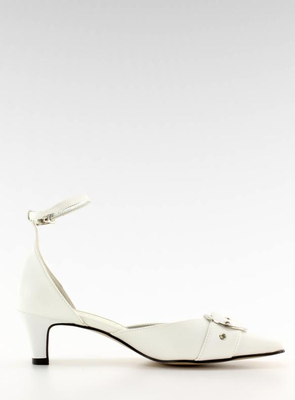 Escarpins avec la boucle 39696-1 blanc brun 2