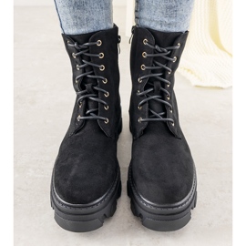 Boots noires sur semelle haute Rudes le noir 1 Boots noires sur semelle haute Rudes le noir 1