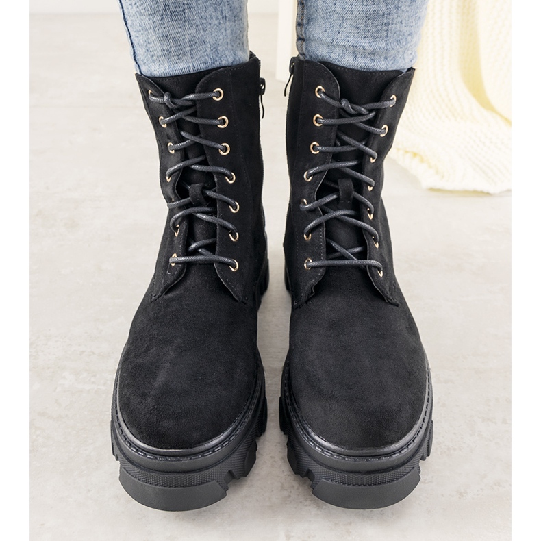 Boots noires sur semelle haute Rudes le noir 1