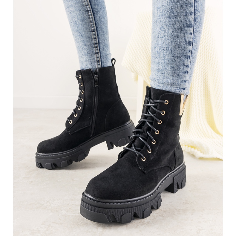 Boots noires sur semelle haute Rudes le noir 2 Boots noires sur semelle haute Rudes le noir 2