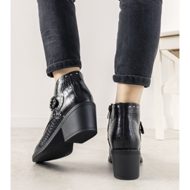 Bottines noires à boucle Montiana 1