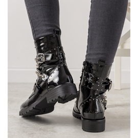 Boots femme laquées noires Tanut 1
