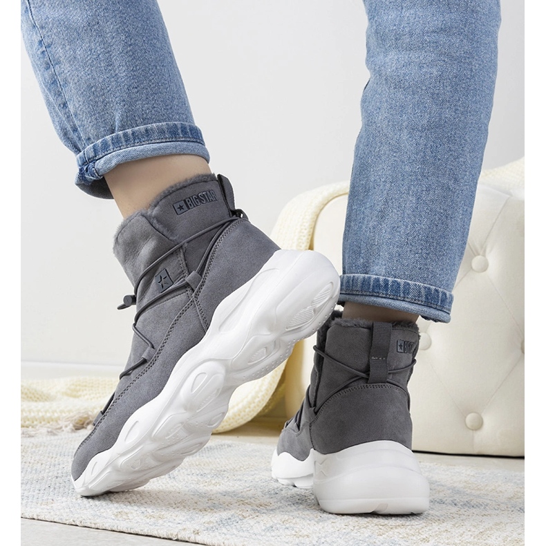 Bottes de neige élégantes grises de Big Star pour femmes Marrero 2