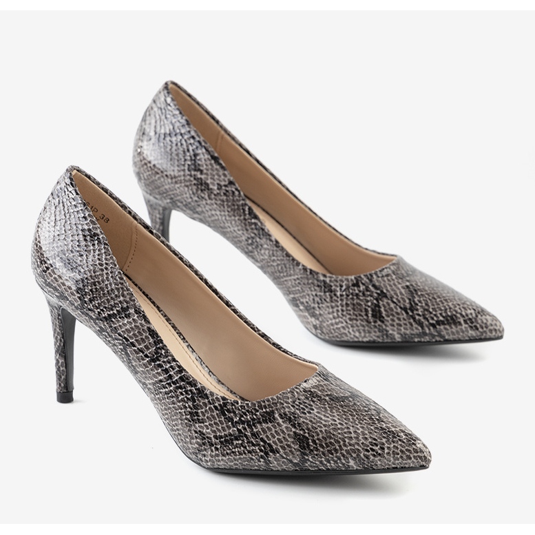 BM Escarpins noirs à motif peau de serpent Nickle le noir 1