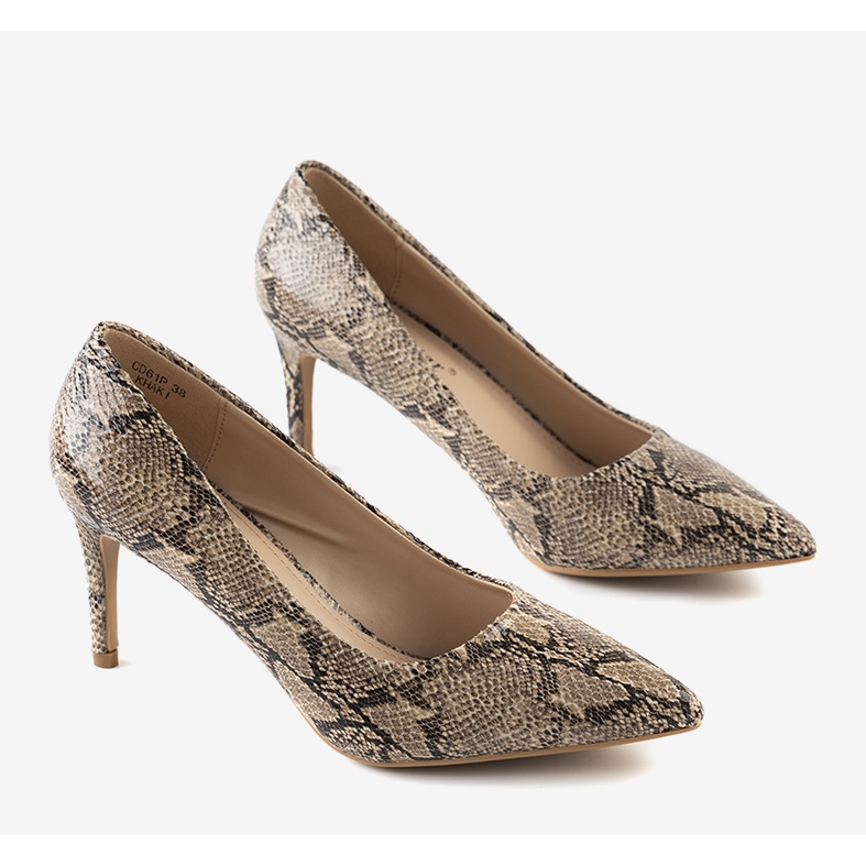 BM Escarpins marron à motif peau de serpent Nickle brun 1