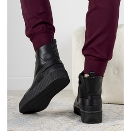 Bottines compensées noires Nazario le noir 1