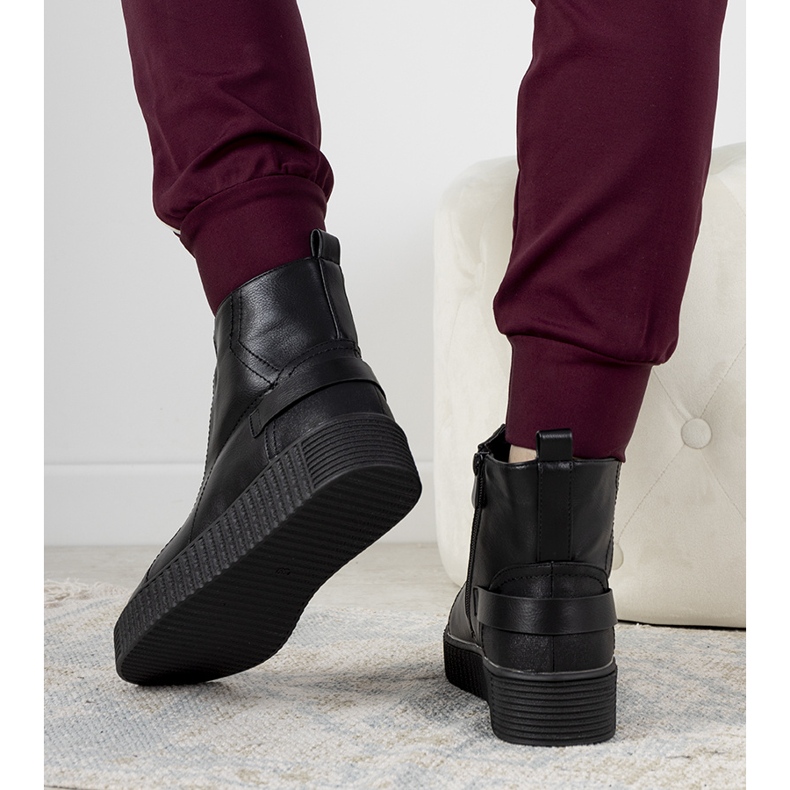 Bottines compensées noires Nazario 1