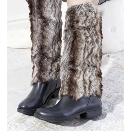 Bottes de pluie noires avec fourrure Melgar 1