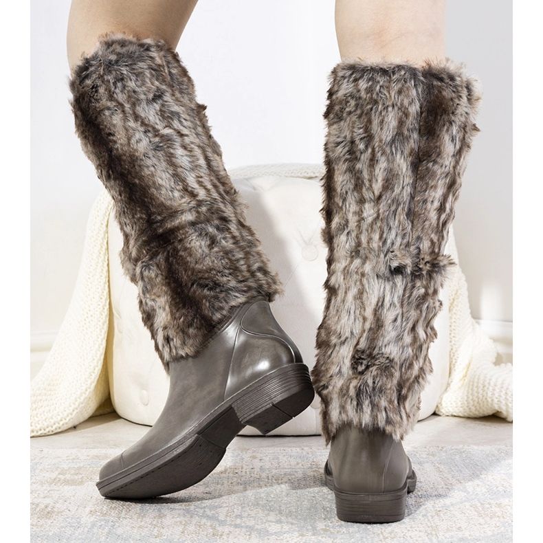 Bottes de pluie beiges avec fourrure Melgar 1