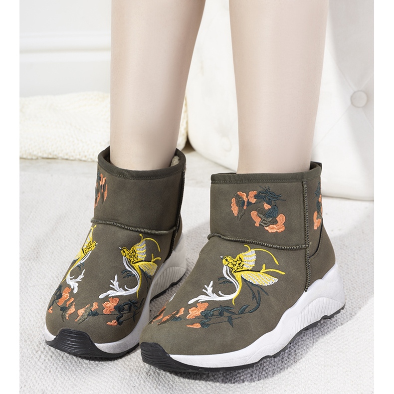 Bottes de neige vertes brodées Jamil 1