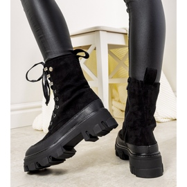 Bottines compensées noires à talons aiguilles Etylioo le noir 1