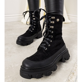 Bottines compensées noires à talons aiguilles Etylioo le noir 2