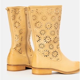 Bottes enfant beige bouilloire jaune 2