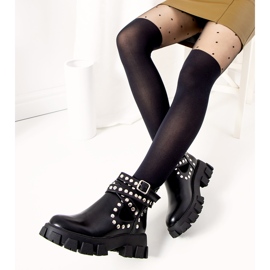 Boots noires à clous Kinney le noir 1
