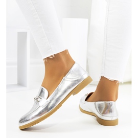 Mocassins argentés à talon plat Aniria 1