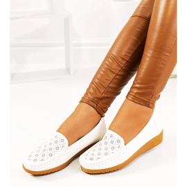 Wendy's mocassins blancs à talons compensés blanche 1 Wendy's mocassins blancs à talons compensés blanche 1