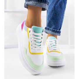 Baskets blanches Selma Purple pour femmes 1