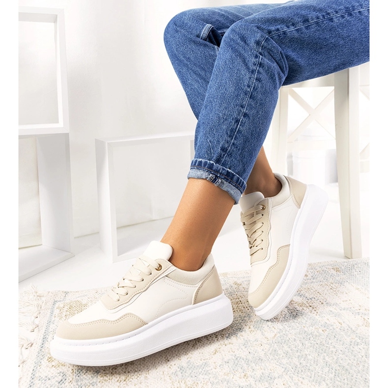 Baskets femme Selma beiges 1