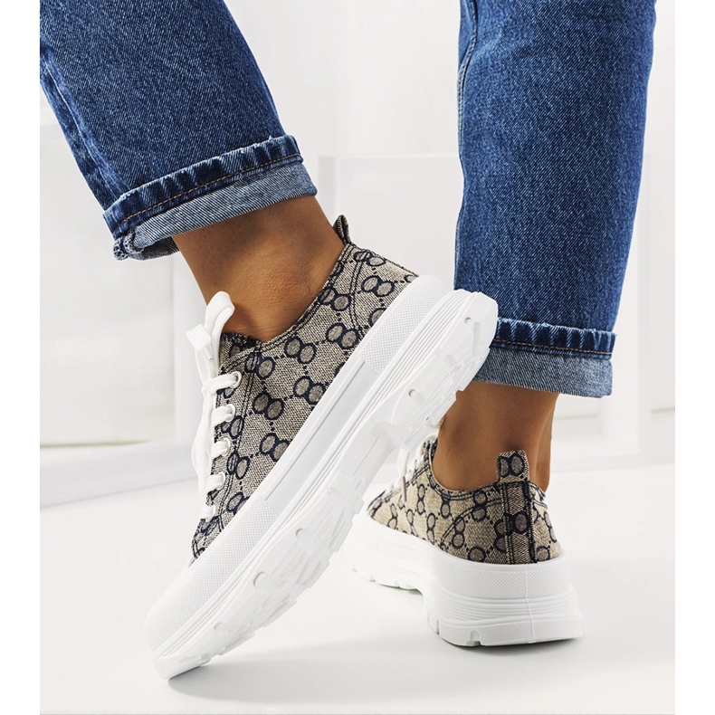 Baskets Waters bleues et beiges 1