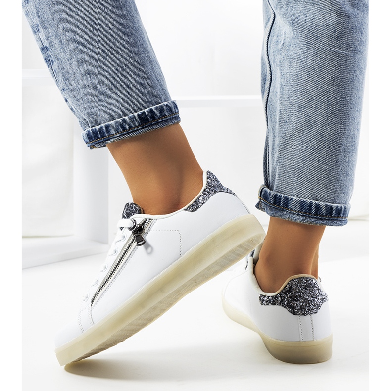 Baskets à led Caldwell blanches argent 2