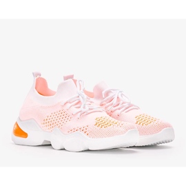 Baskets de sport Daniela en blanc et orange blanche 1