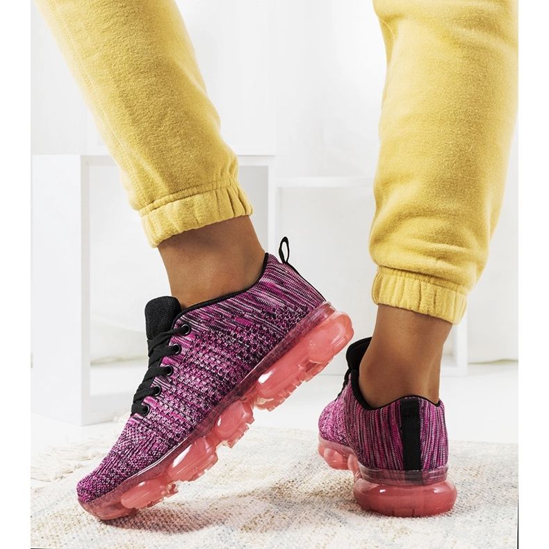 Baskets de sport Anya rose chiné noir 1