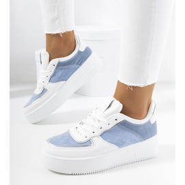 Baskets femme Statela bleues blanc 1