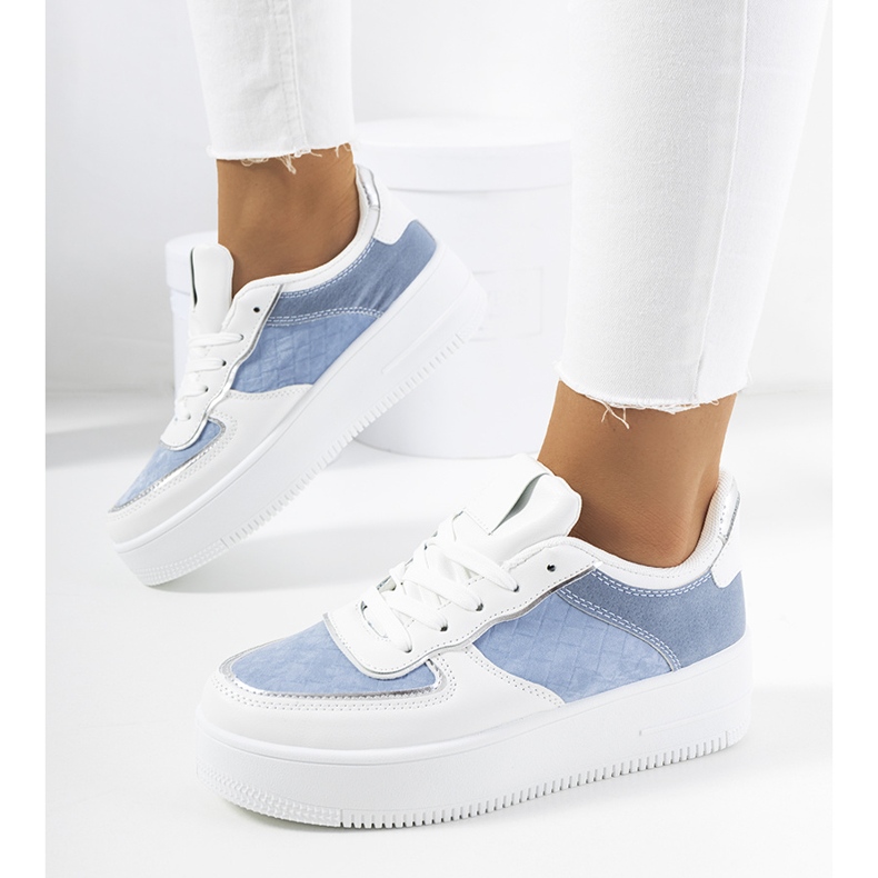 Baskets femme Statela bleues blanche 1