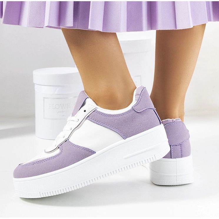 Baskets femme Isotta violettes blanc 1